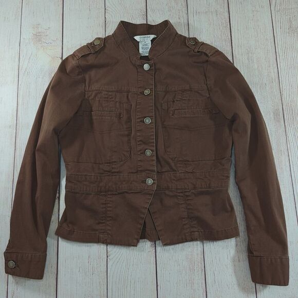 George stretch snap button military jacket sz 8 - Picture 4 of 6